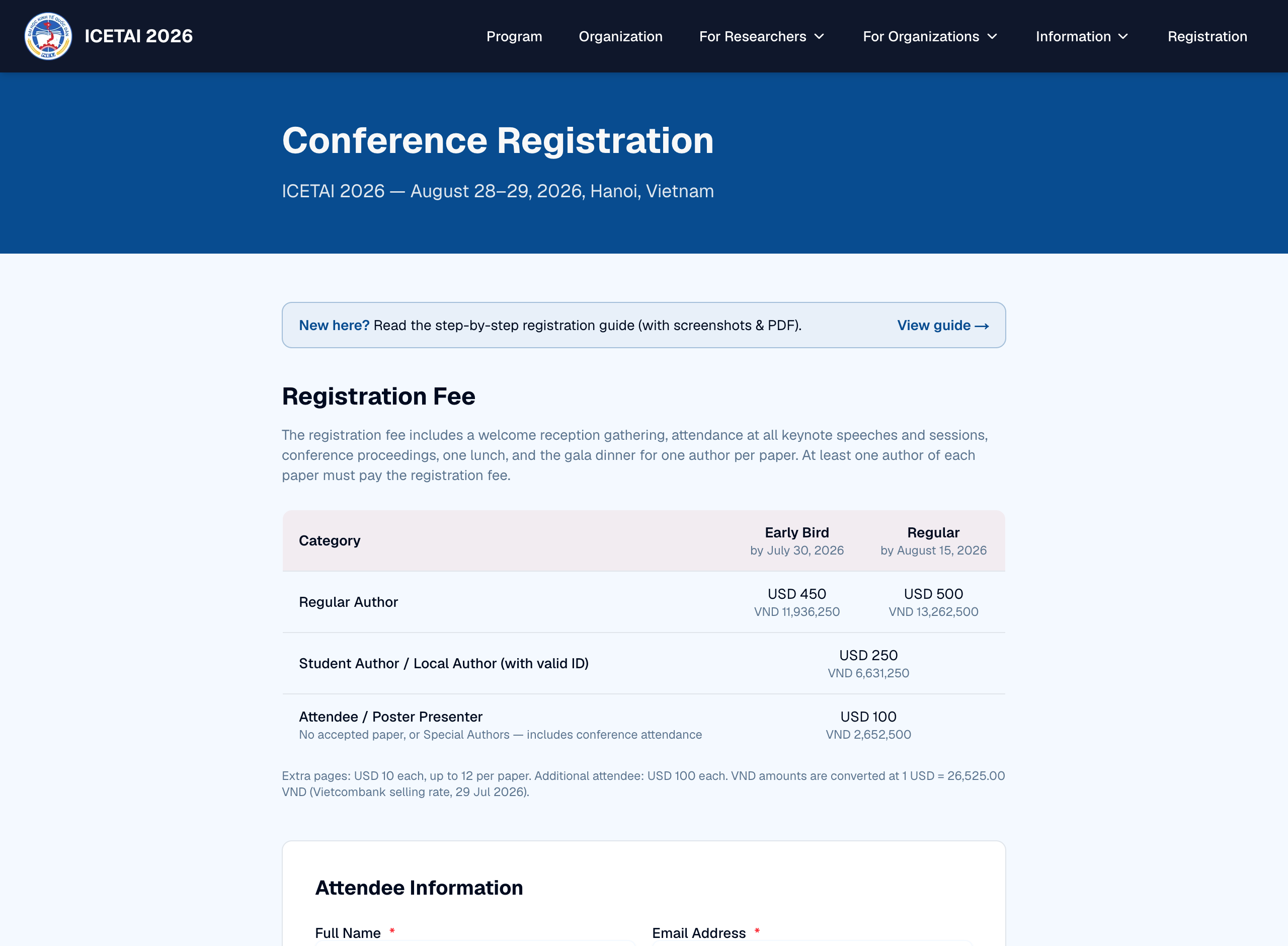 Step 1: Open the registration page