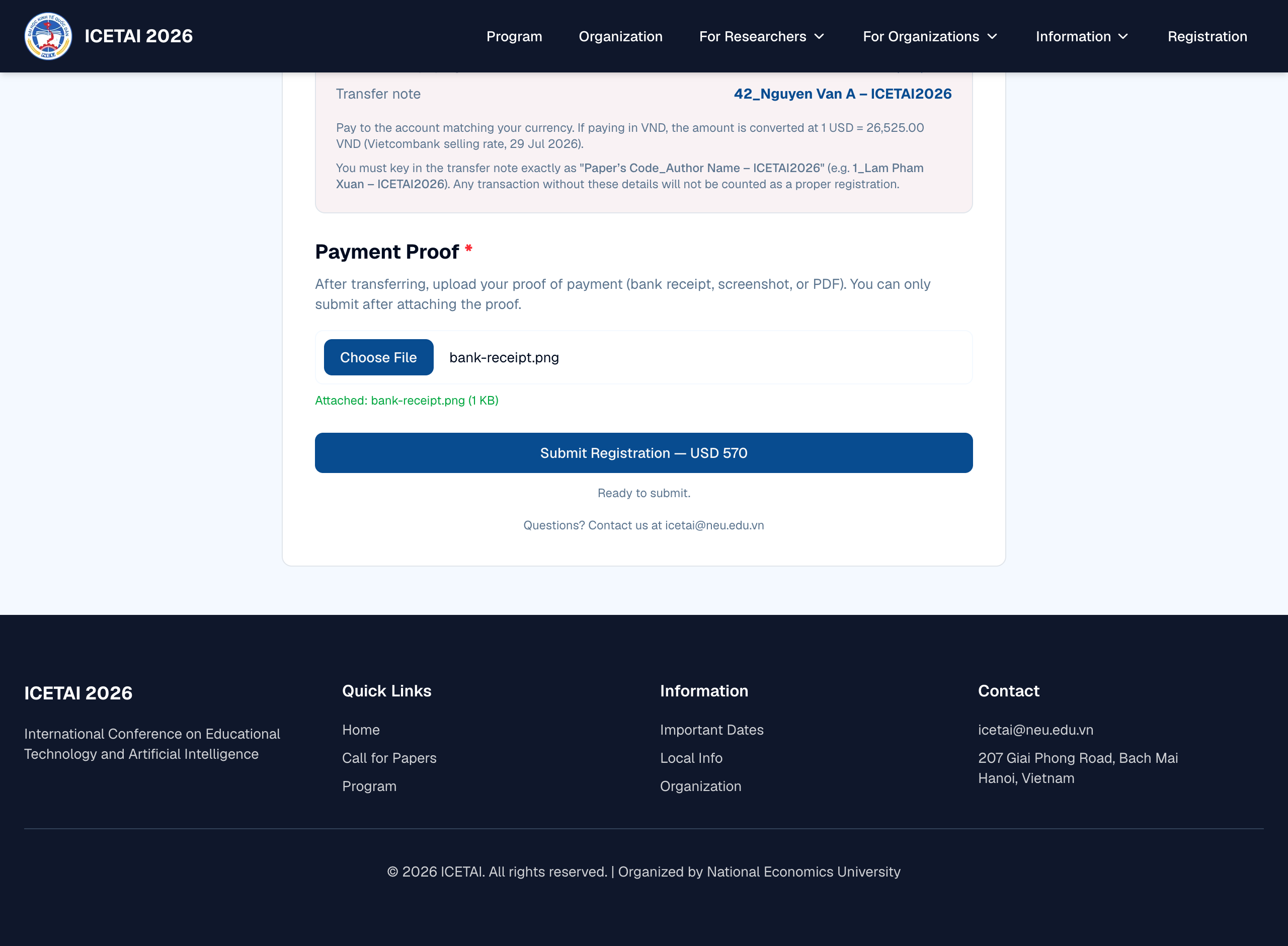 Step 6: Upload proof & submit