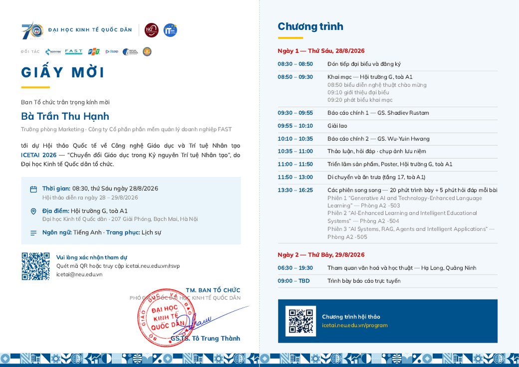 Invitation (Vietnamese) — inner spread — ICETAI 2026