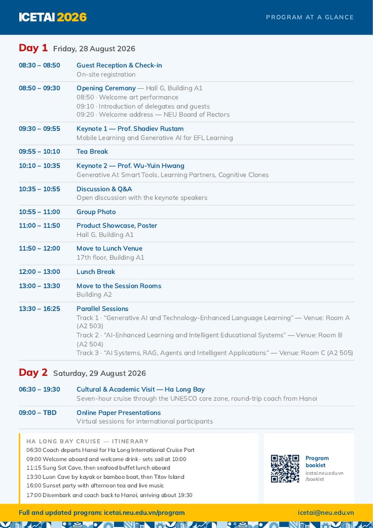 Program — schedule — ICETAI 2026
