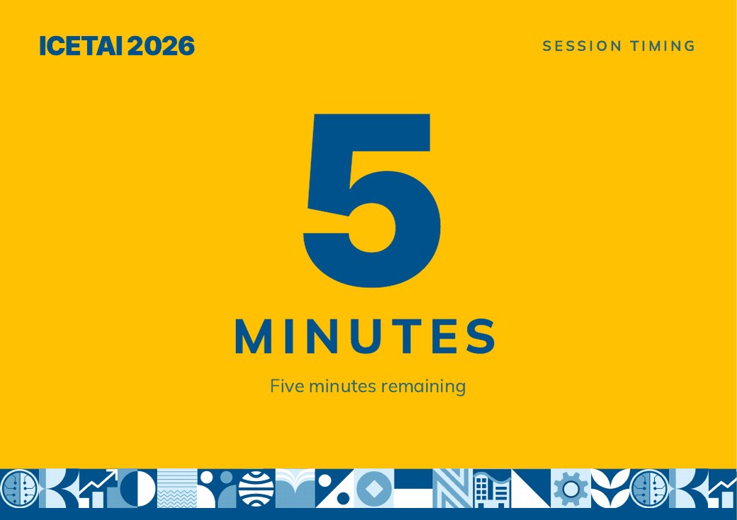 Speaker timing cards — ICETAI 2026