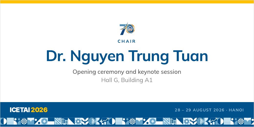 Table title plate — chairs, co-chairs and secretaries — ICETAI 2026